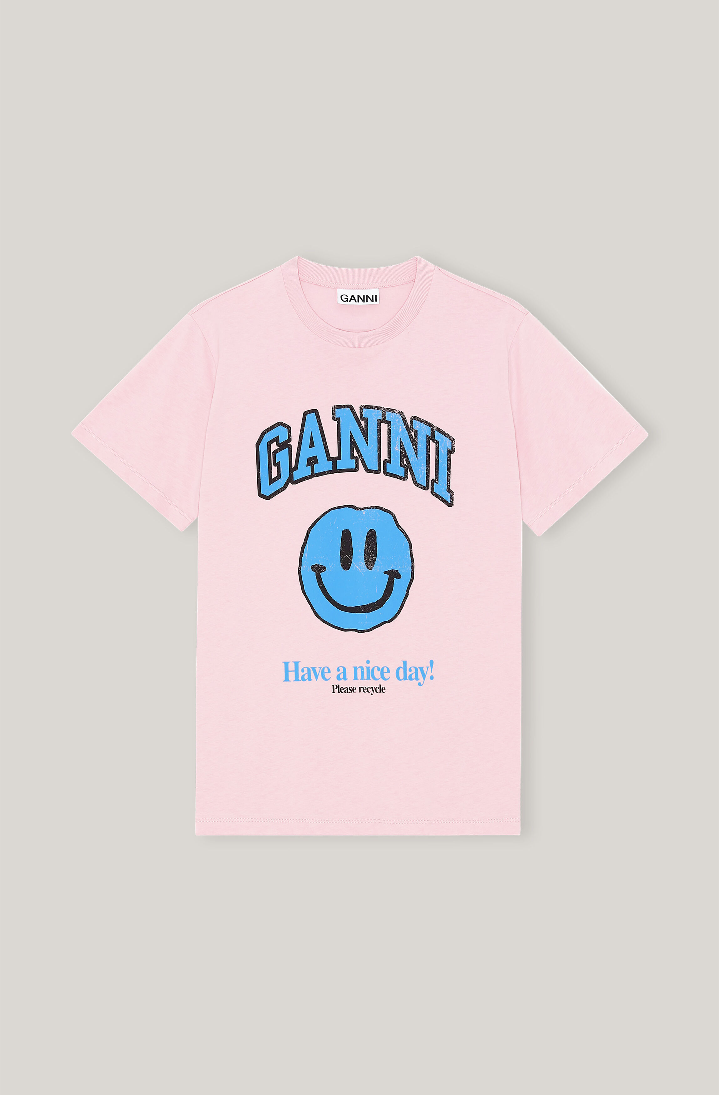 Pink ganni t shirt clearance