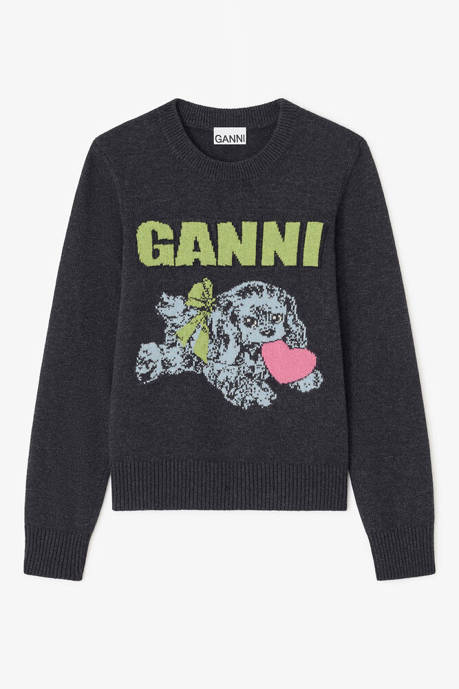 Grey Puppy Wool Jumper, Phantom