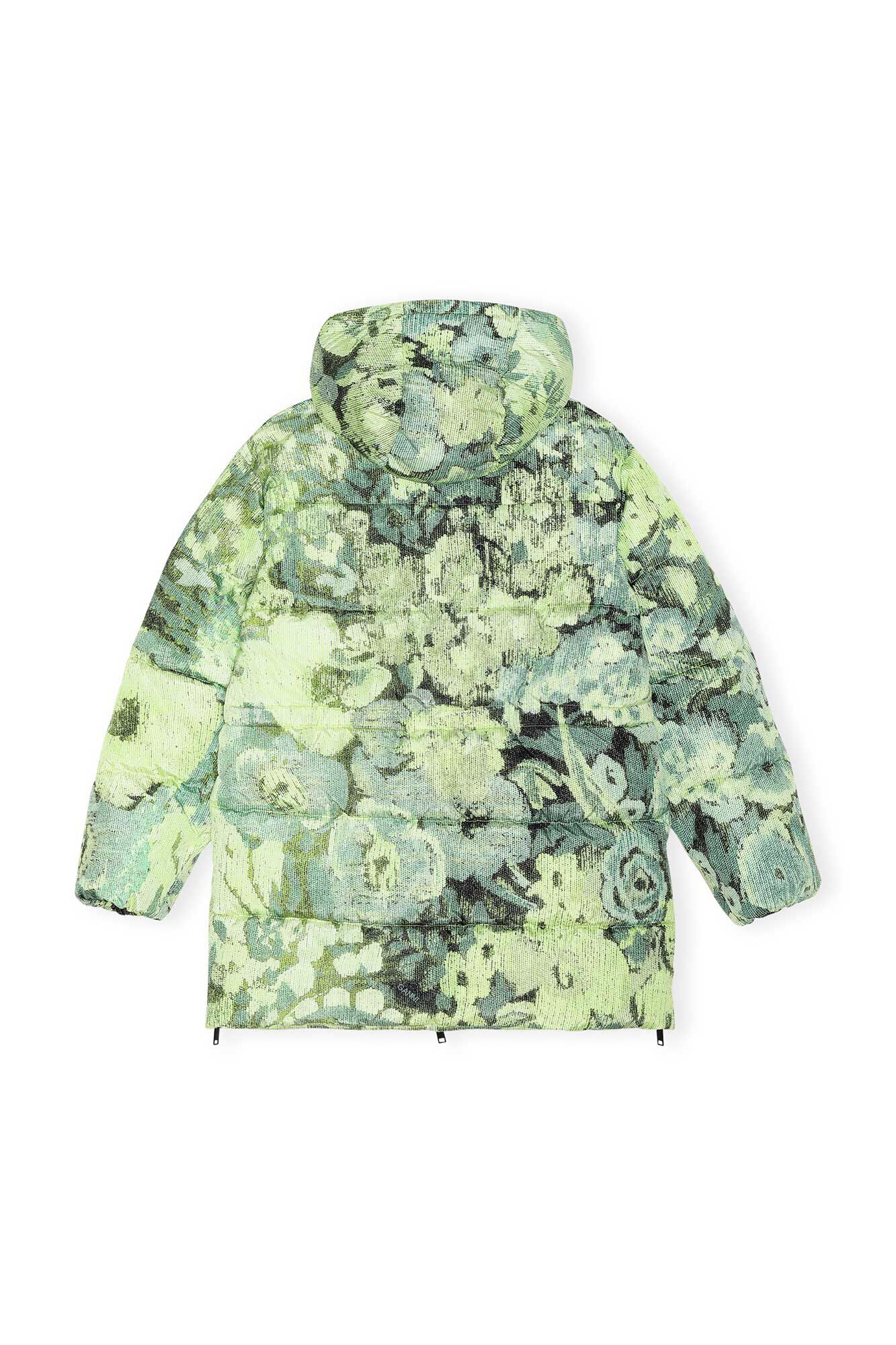 Tech Puffer Printed Oversized Puffer Midi Jacket, Recycled Polyester, in colour Margarita - 2 - GANNI