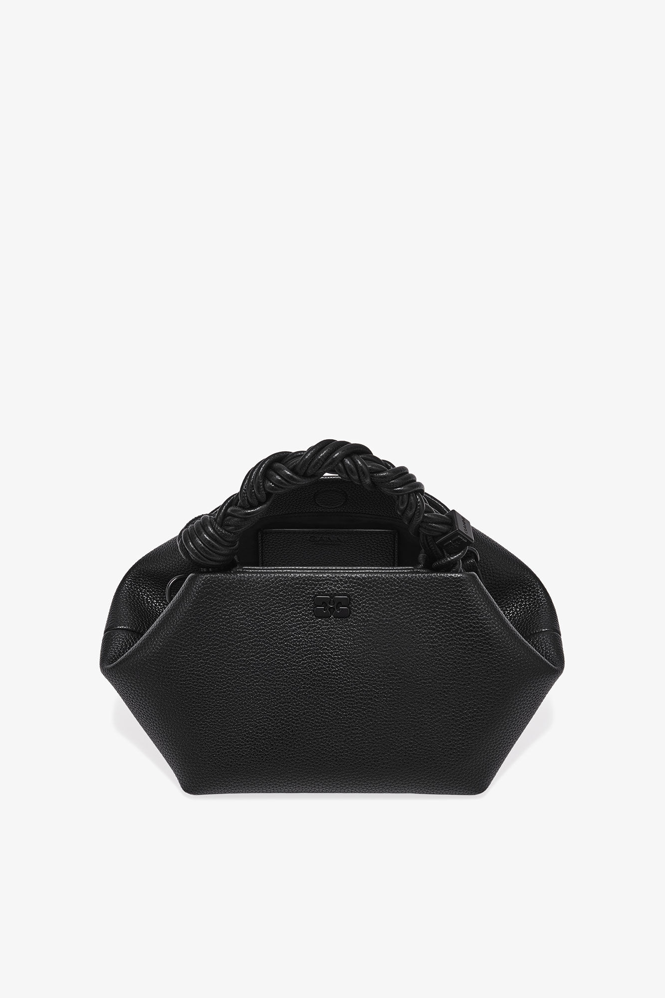 Svart kornig small GANNI Bou väska, Polyurethane, in colour Black - 3 - GANNI