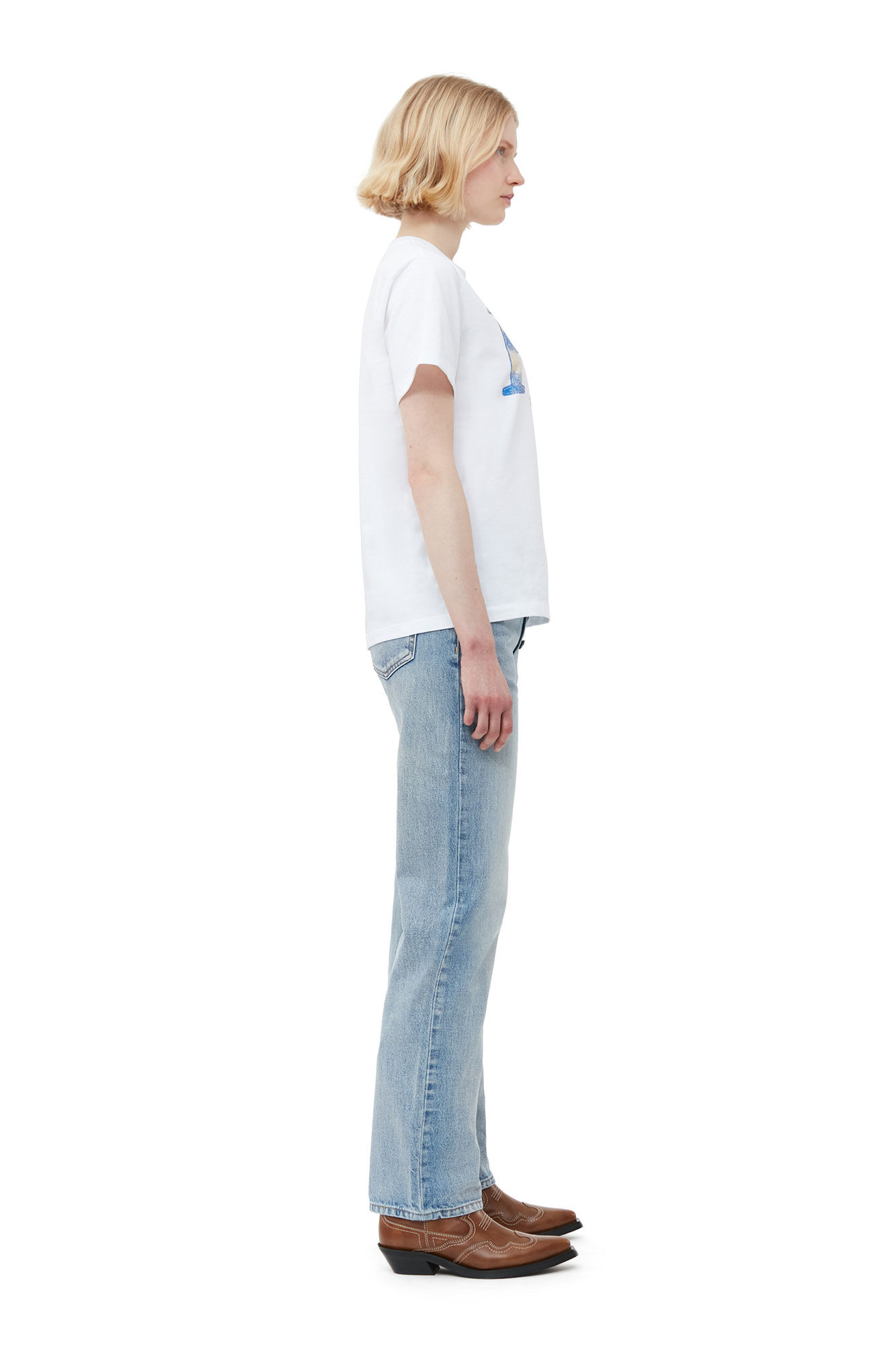 Relaxed Fun T-shirt, Organic Cotton, in colour Bright White - 4 - GANNI