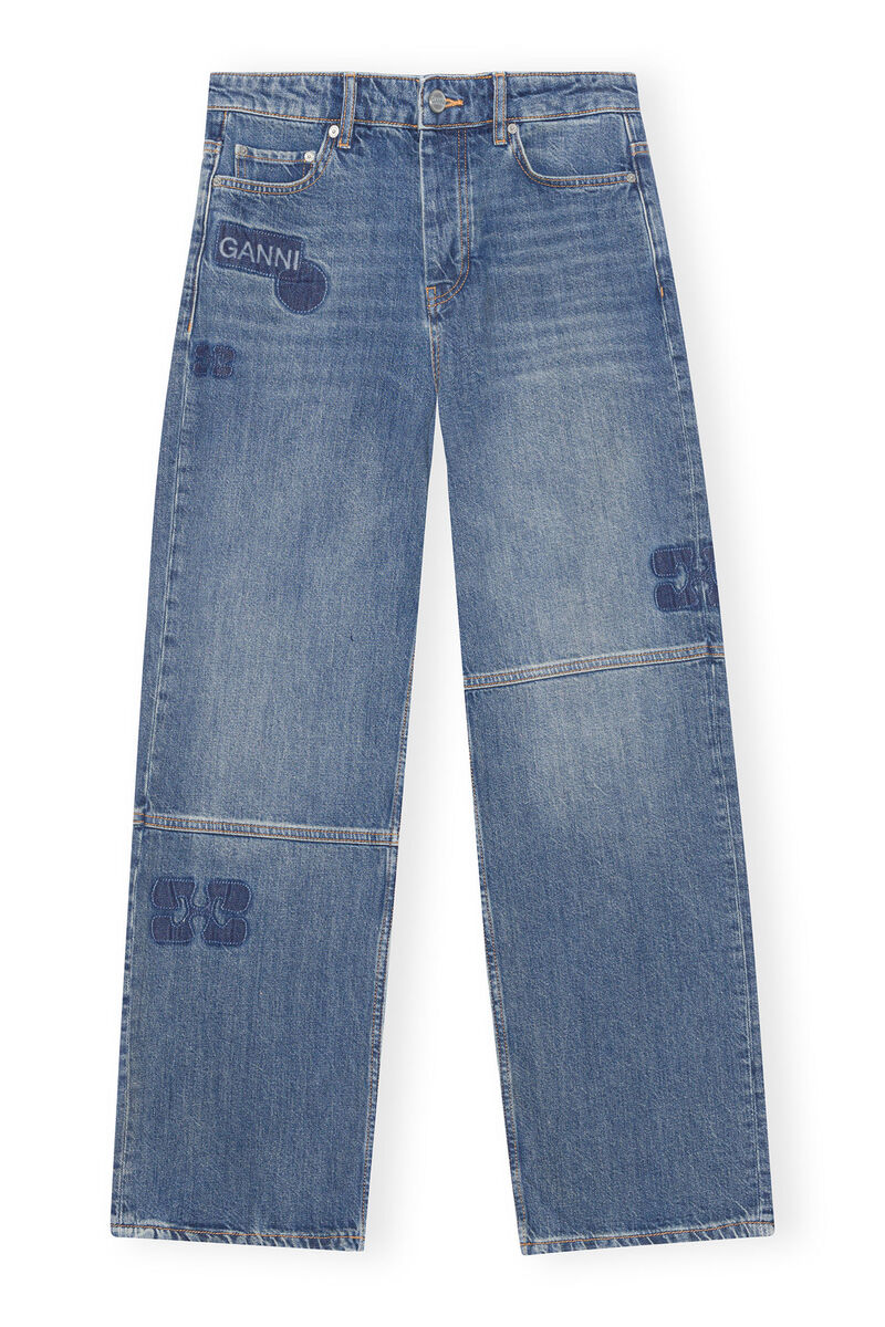 Patch Izey Jeans, Cotton, in colour Tint Wash - 1 - GANNI