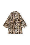Leopard Jacket, Hemp, in colour Big Leopard Almond Milk - 2 - GANNI