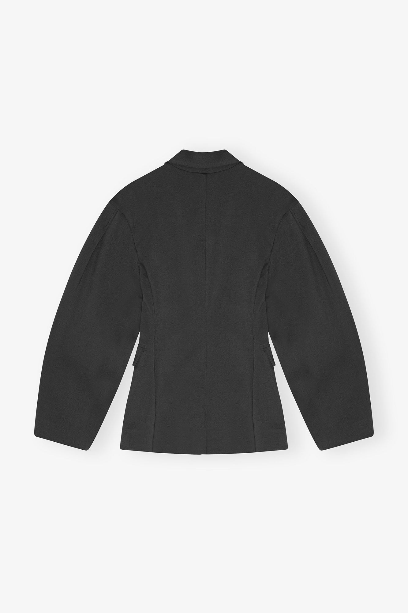 Schwarzer strukturierter Blazer, Elastane, in colour Phantom - 2 - GANNI