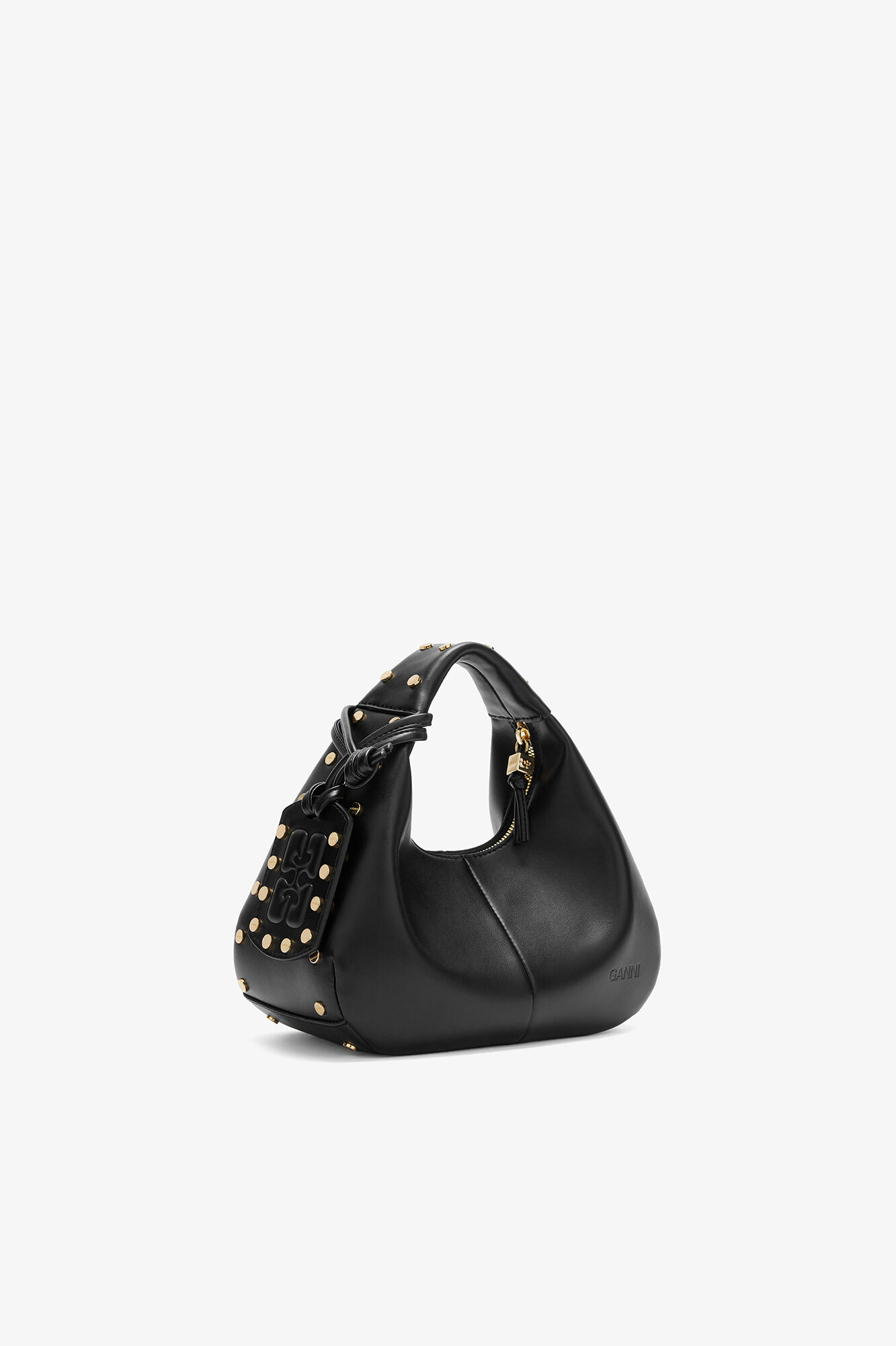 Black Mini Hobo バッグ ブラック スタッズ | GANNI (Global)