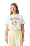 Basic Cotton Jersey T-shirt, Smiley, Cotton, in colour Bright White - 2 - GANNI