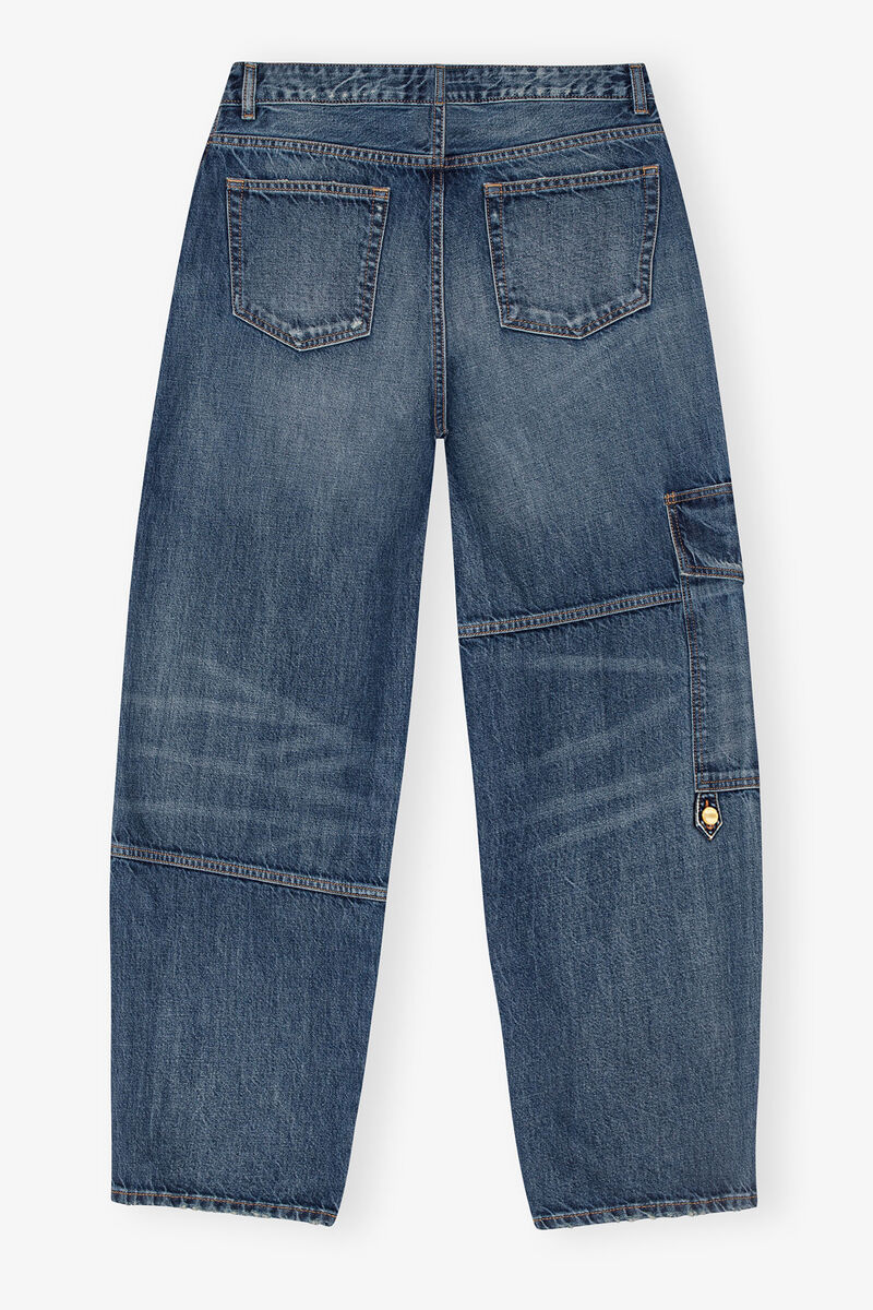 Dark Blue Carpenter Jeans, Cotton, in colour Mid Blue Vintage - 2 - GANNI