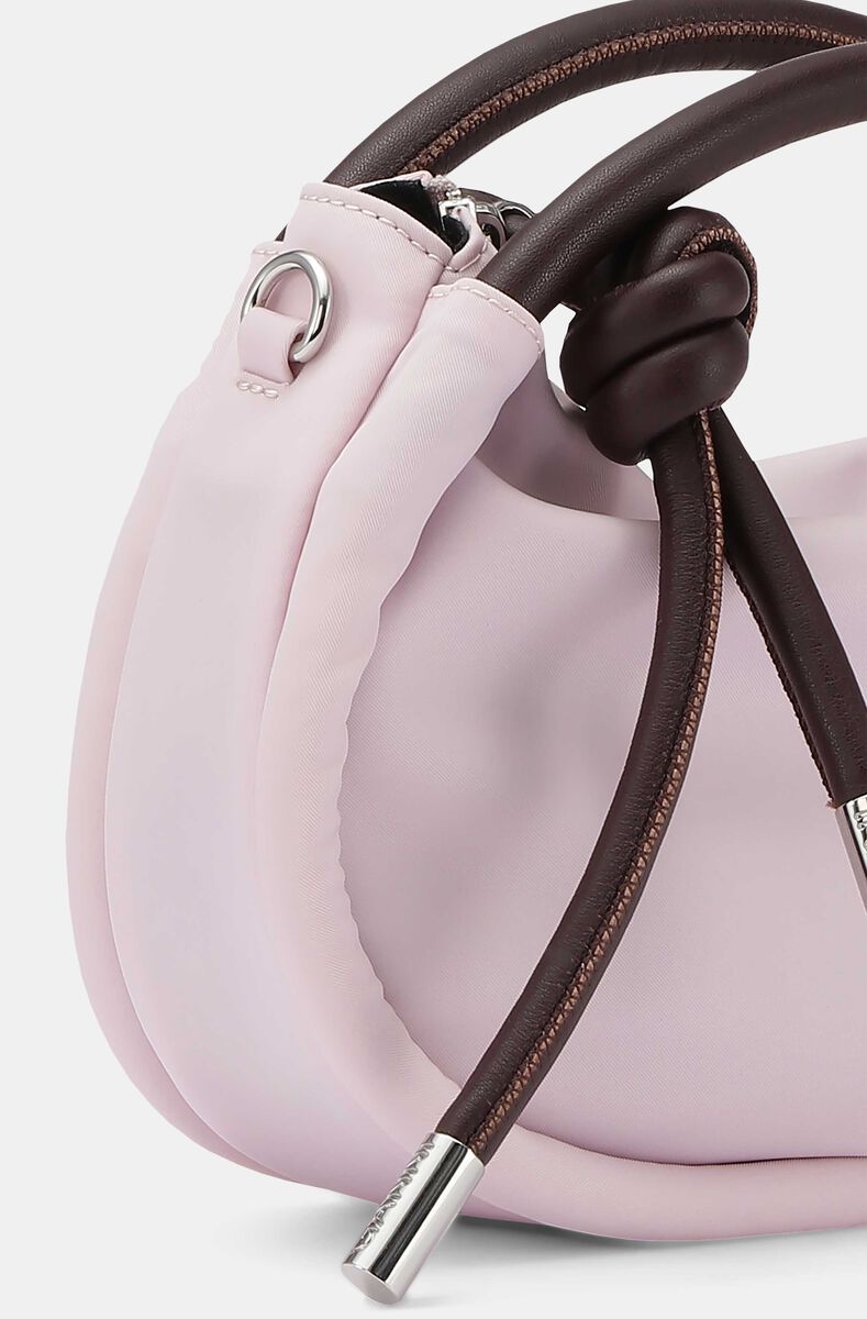 Mini Baguette Bag, Polyester, in colour Pale Lilac - 3 - GANNI
