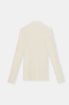 Melange Knit Button Up Blouse, Elastane, in colour Egret - 2 - GANNI