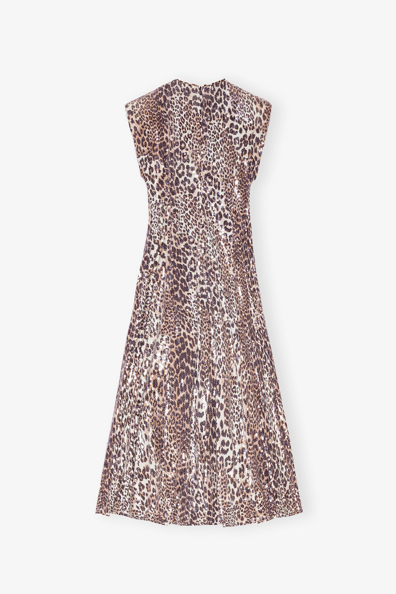 Leopard Stretch Sequins Long Dress, Recycled Polyester, in colour Leopard - 2 - GANNI