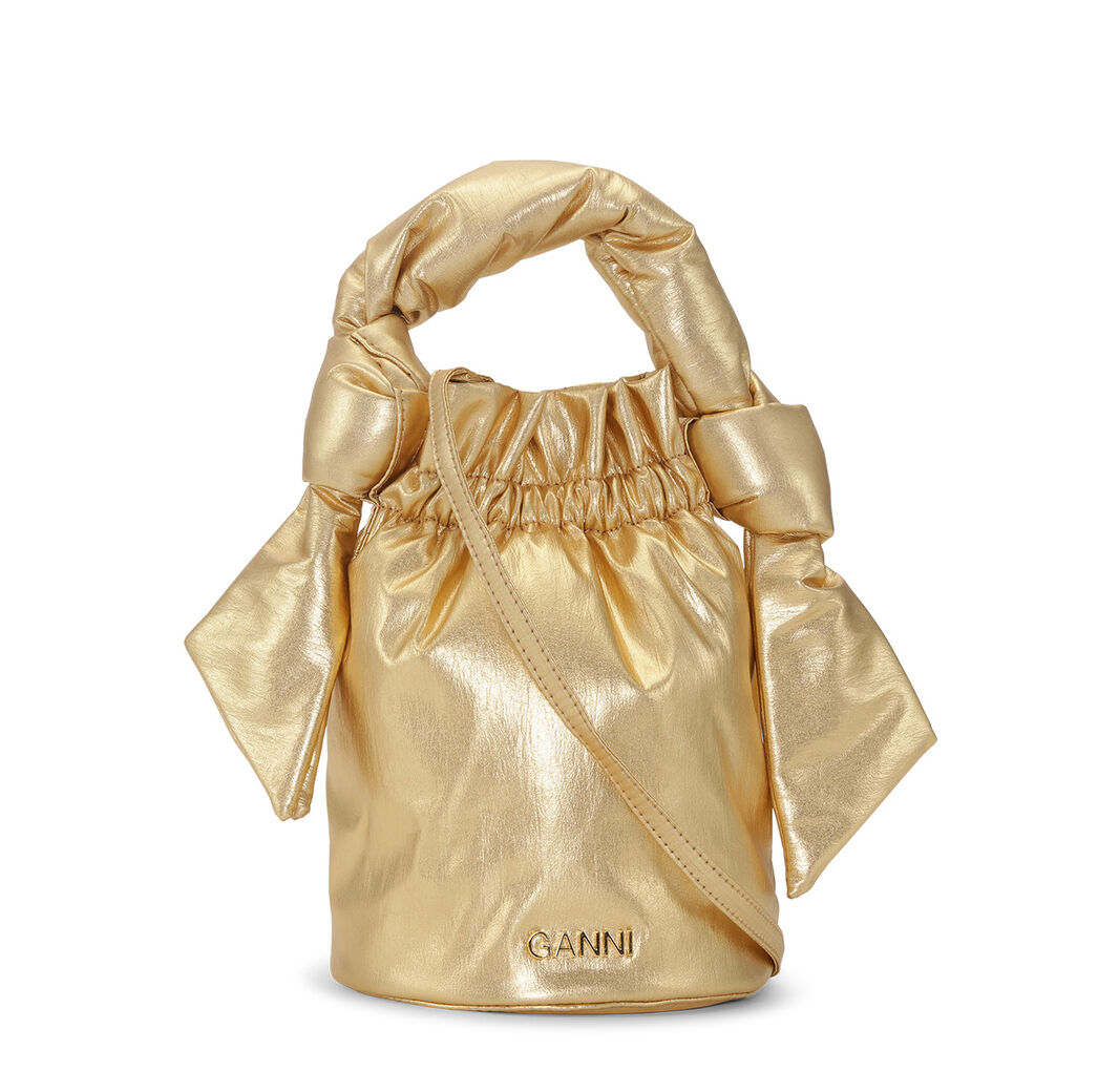 Gold Occasion Top Handle Bag, Polyester, in colour Gold - 1 - GANNI