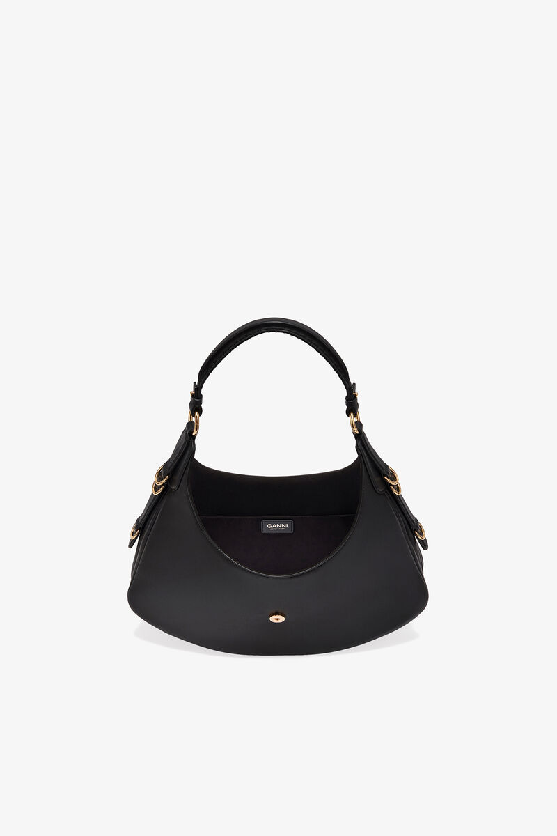 Black Small Kat Bag, Recycled Leather, in colour Black - 3 - GANNI