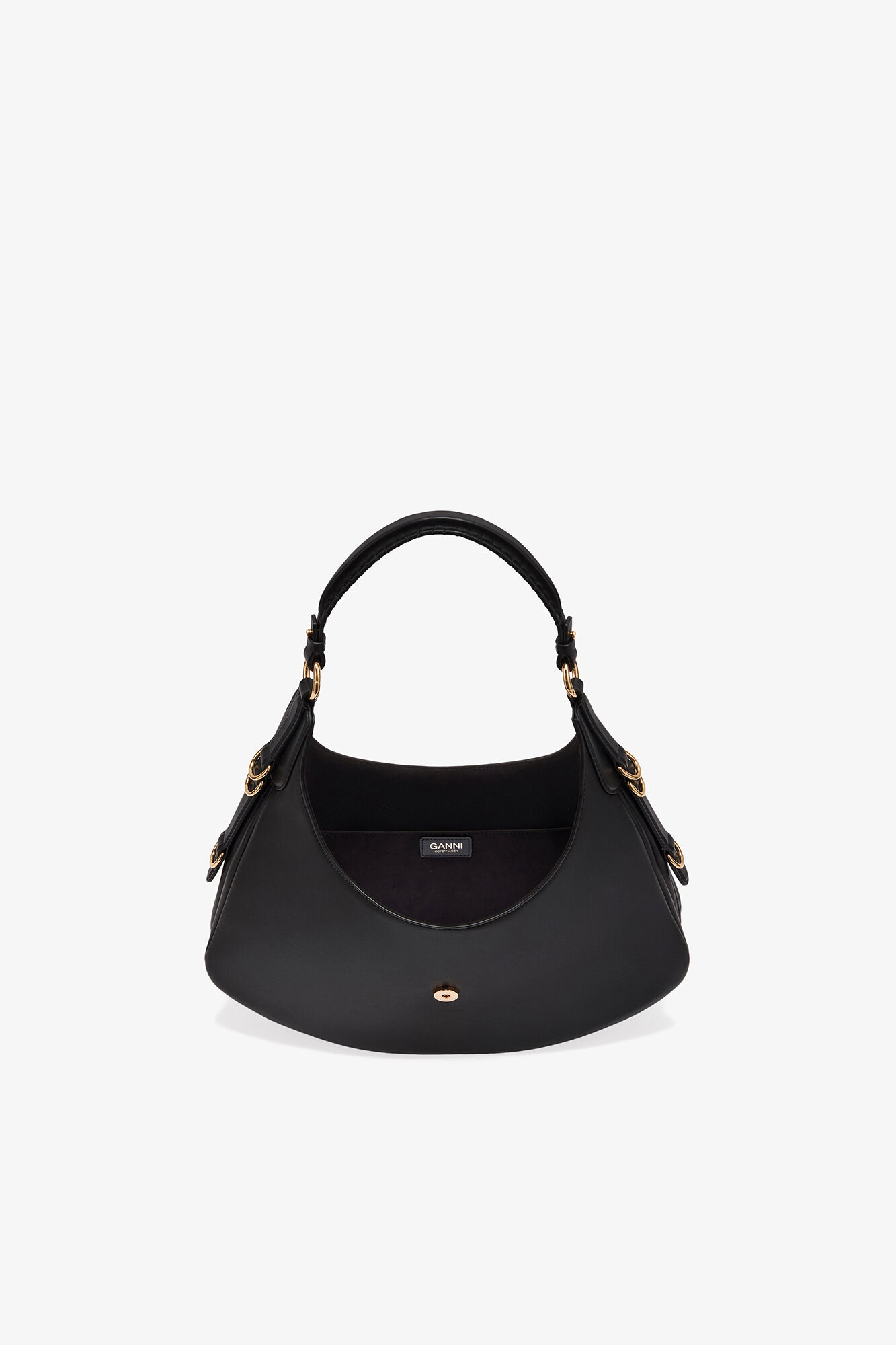 Black Small Kat Bag, Recycled Leather, in colour Black - 3 - GANNI