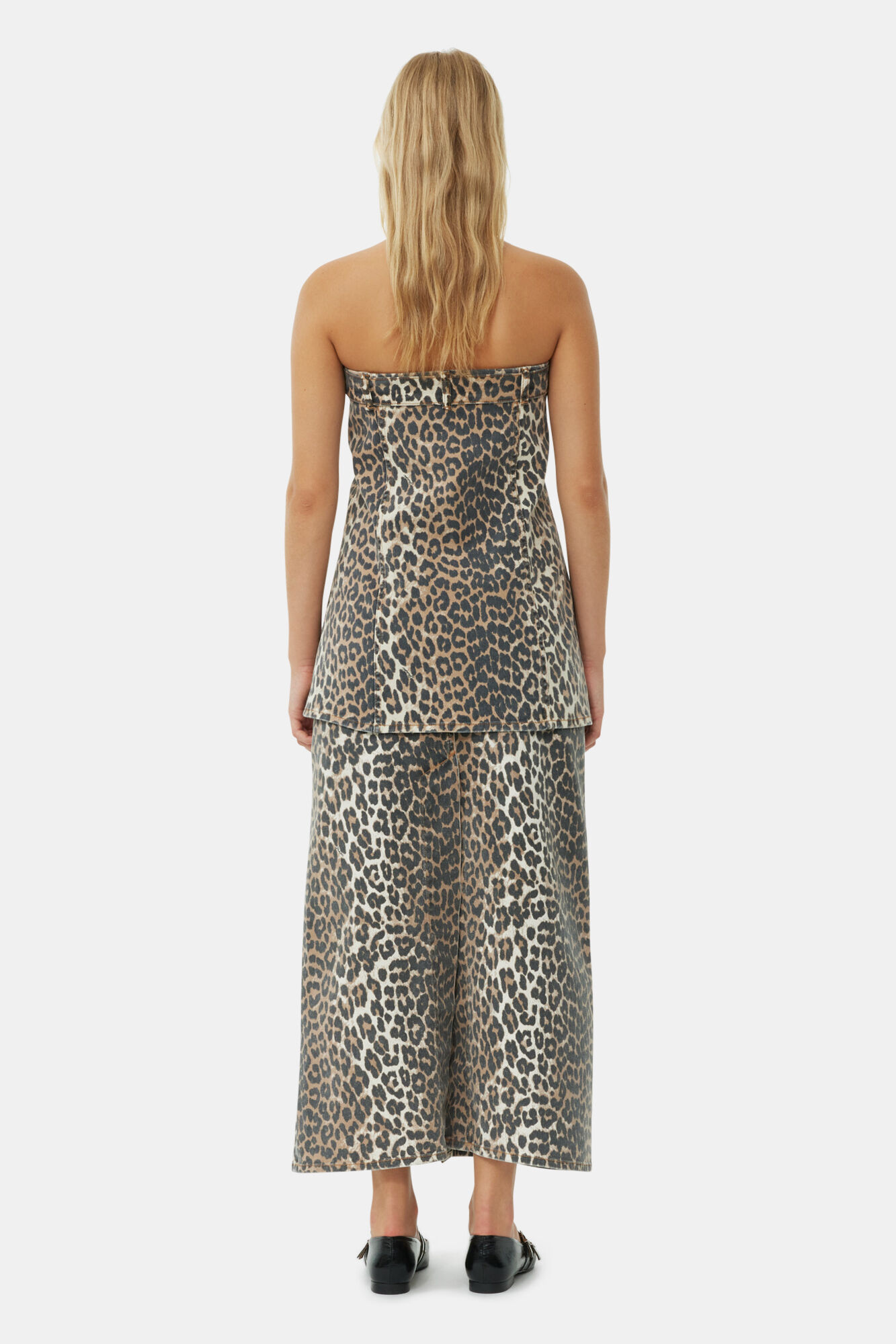 Leopard Denim-Topp, Cotton, in colour Leopard - 4 - GANNI