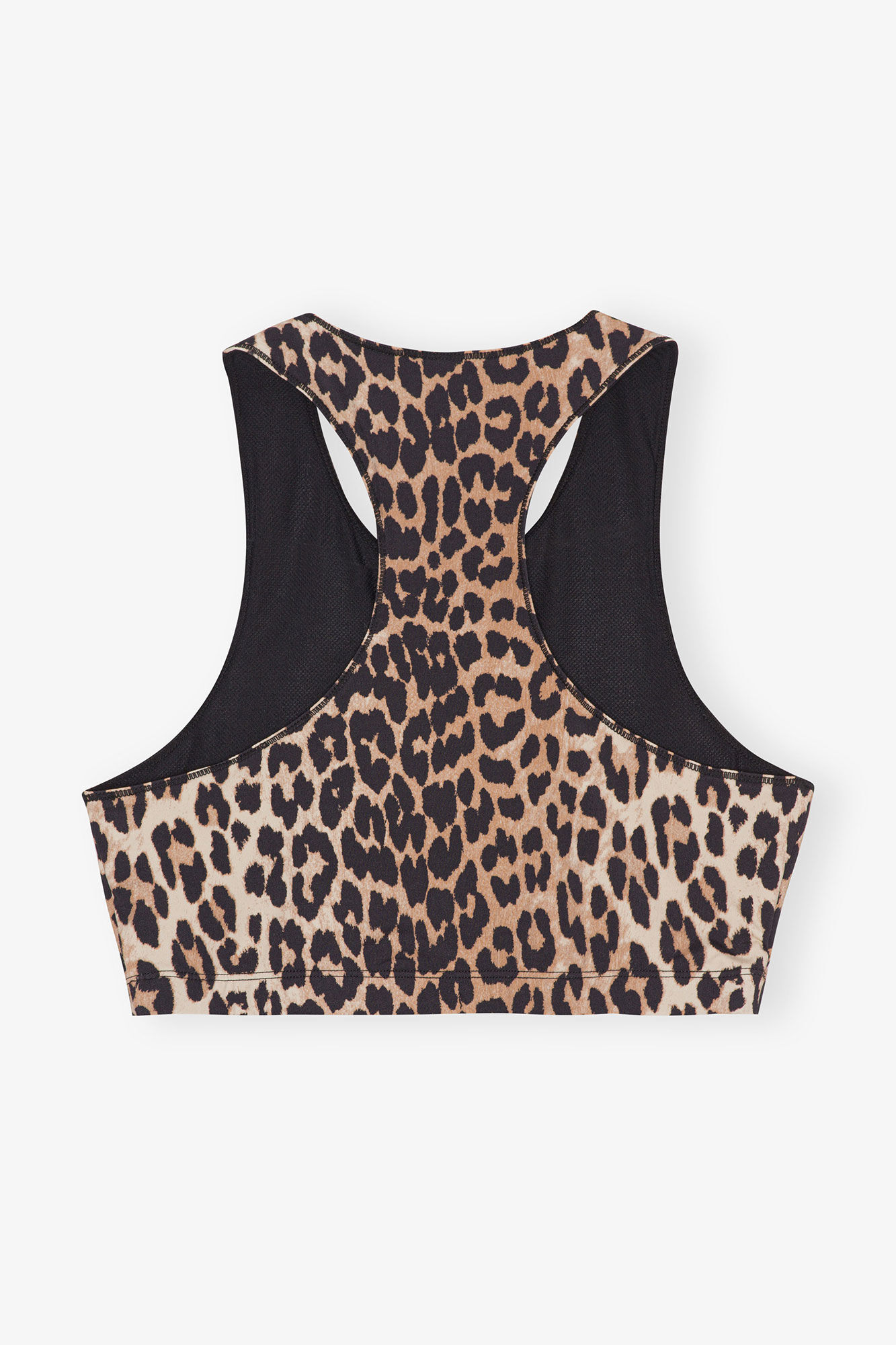 Active Racerback Zipper topp, Recycled Nylon, in colour Leopard - 4 - GANNI