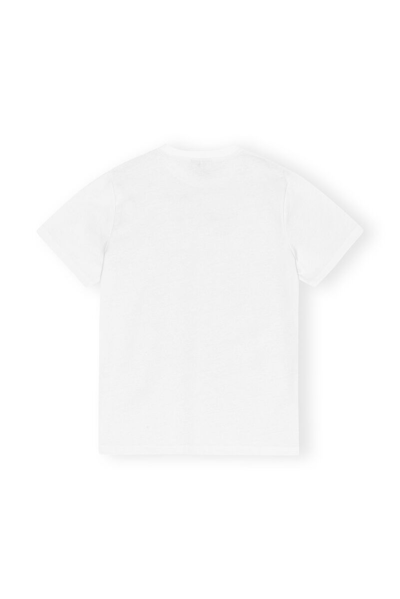 Future White Heavy Jersey Relaxed Logo-T-skjorte, Organic Cotton, in colour Bright White - 2 - GANNI