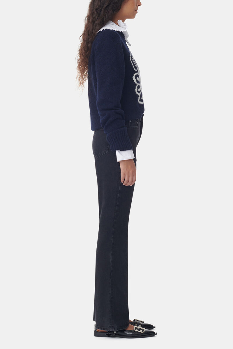 Betzy Jeans, Cotton, in colour Washed Black/Black - 2 - GANNI