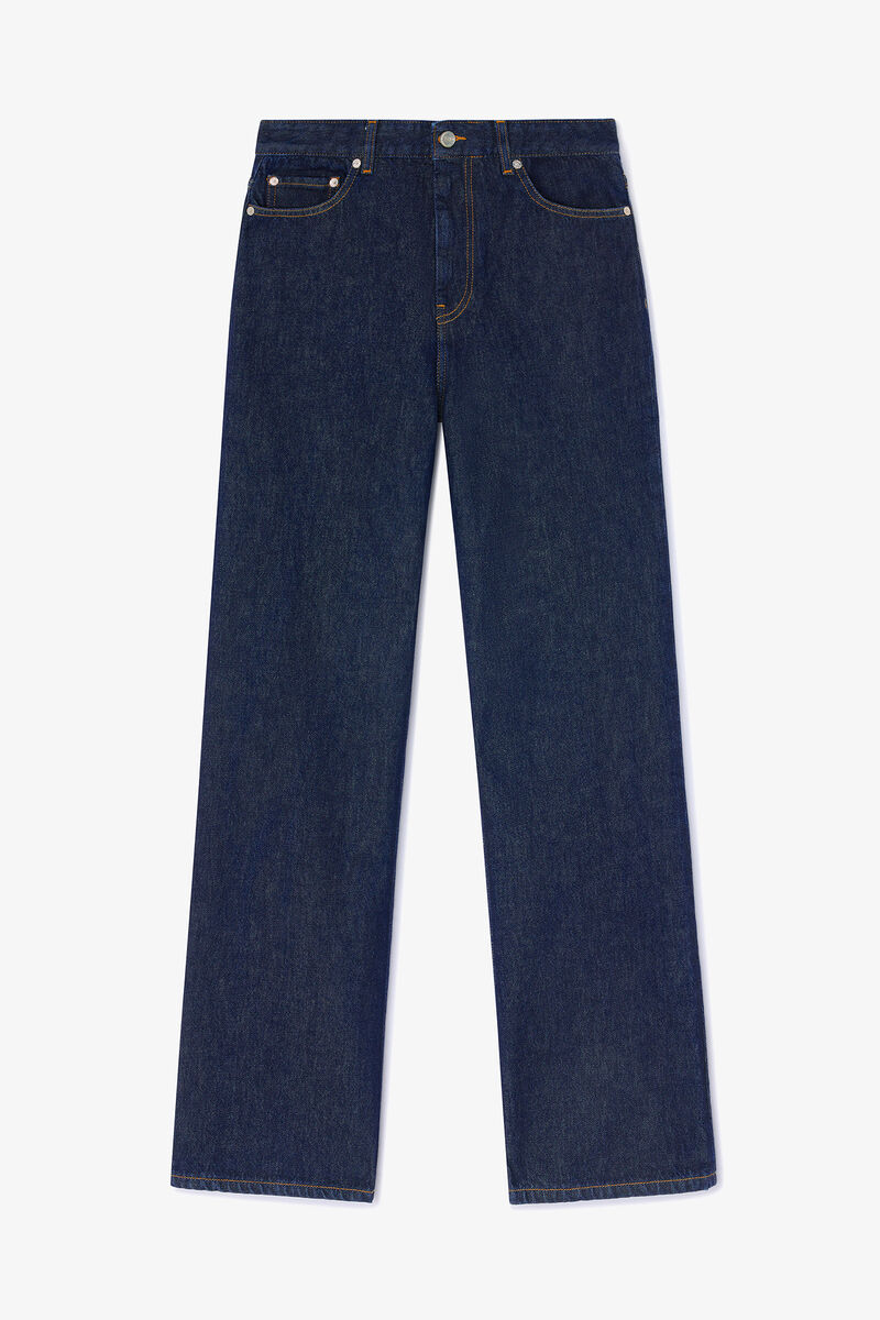 Dunkel gewaschene Izey-Jeans, Organic Cotton, in colour Rinse - 1 - GANNI