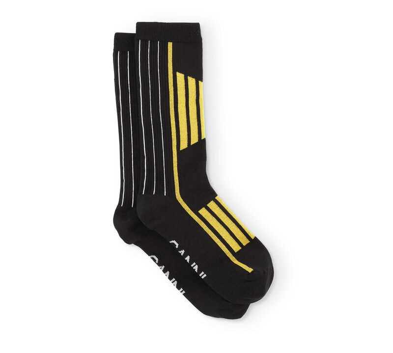 Chaussettes Black/Yellow Sporty, Cotton, in colour Blazing Yellow - 1 - GANNI