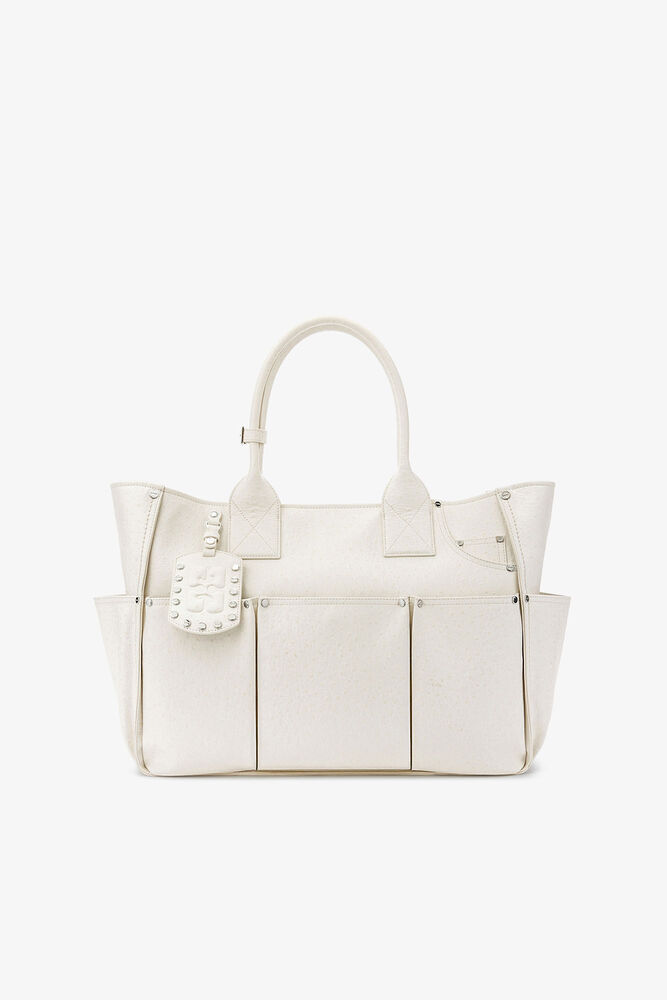 Posy Bag in White Ostrich, Egret