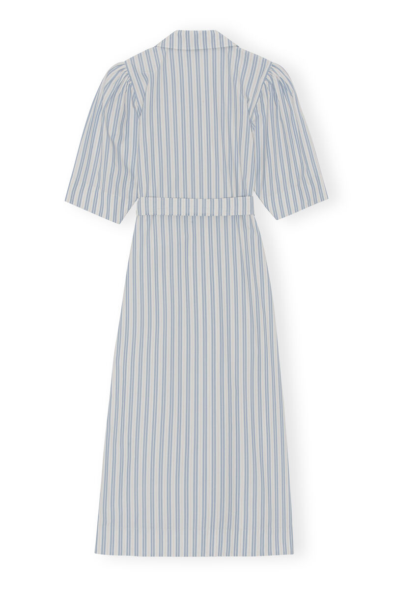 Wrap Midi Dress, Cotton, in colour Forever Blue - 2 - GANNI