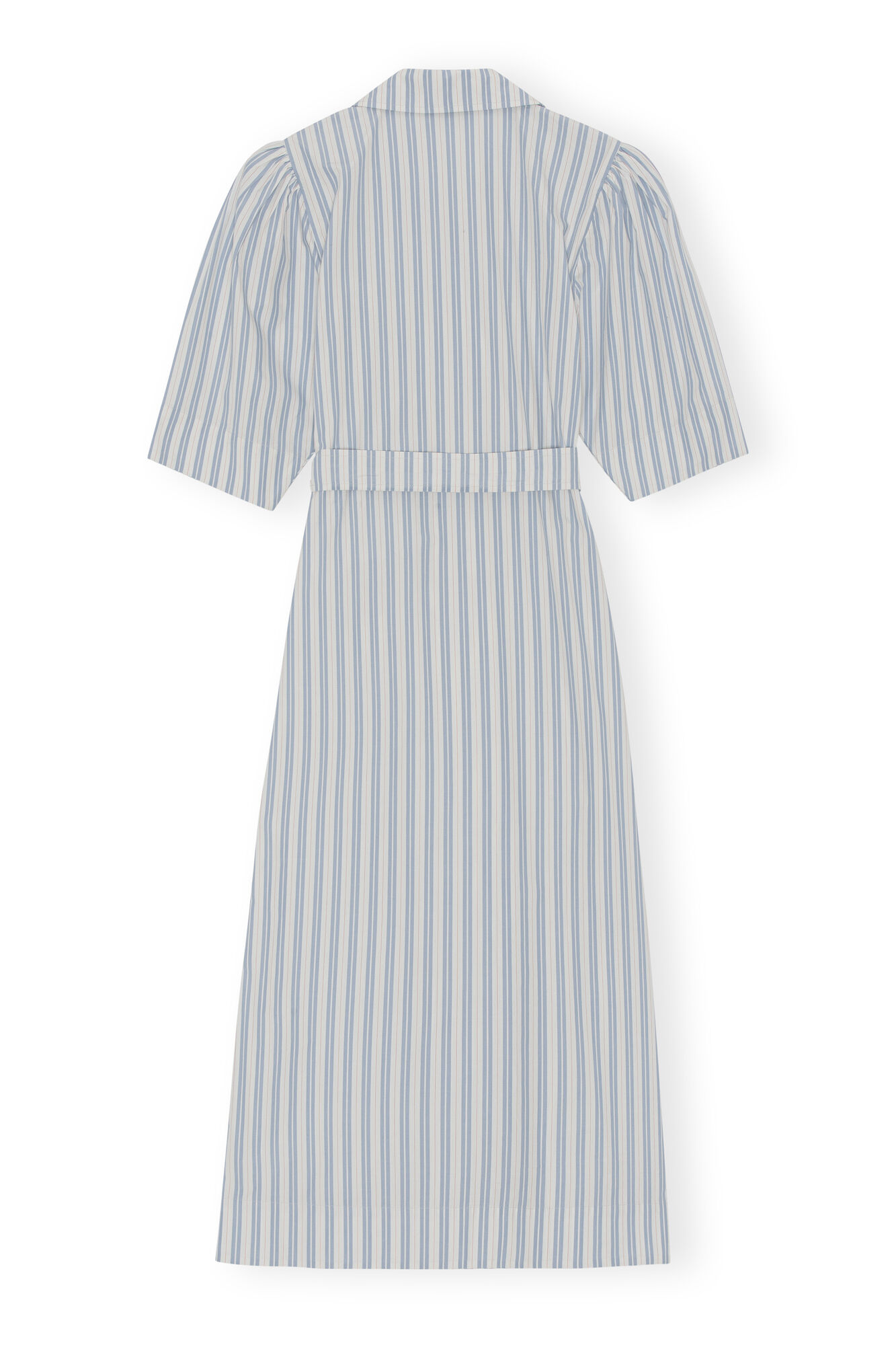 Wrap Midi Dress, Cotton, in colour Forever Blue - 2 - GANNI