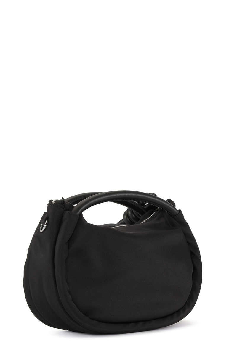 Mini Knot Bag , Nylon, in colour Black - 2 - GANNI