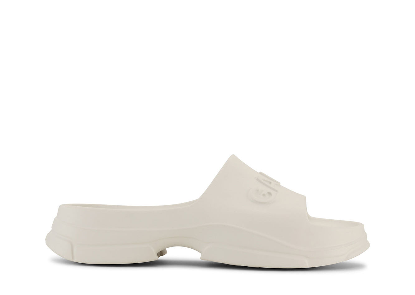 White Pool Slide Sandals , Acetate, in colour Egret - 1 - GANNI