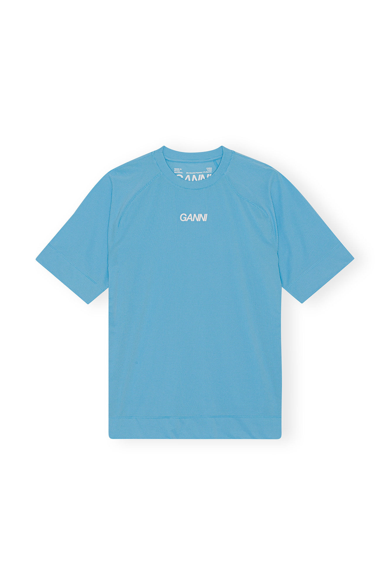 Active Mesh T-shirt, Elastane, in colour Ethereal Blue - 1 - GANNI