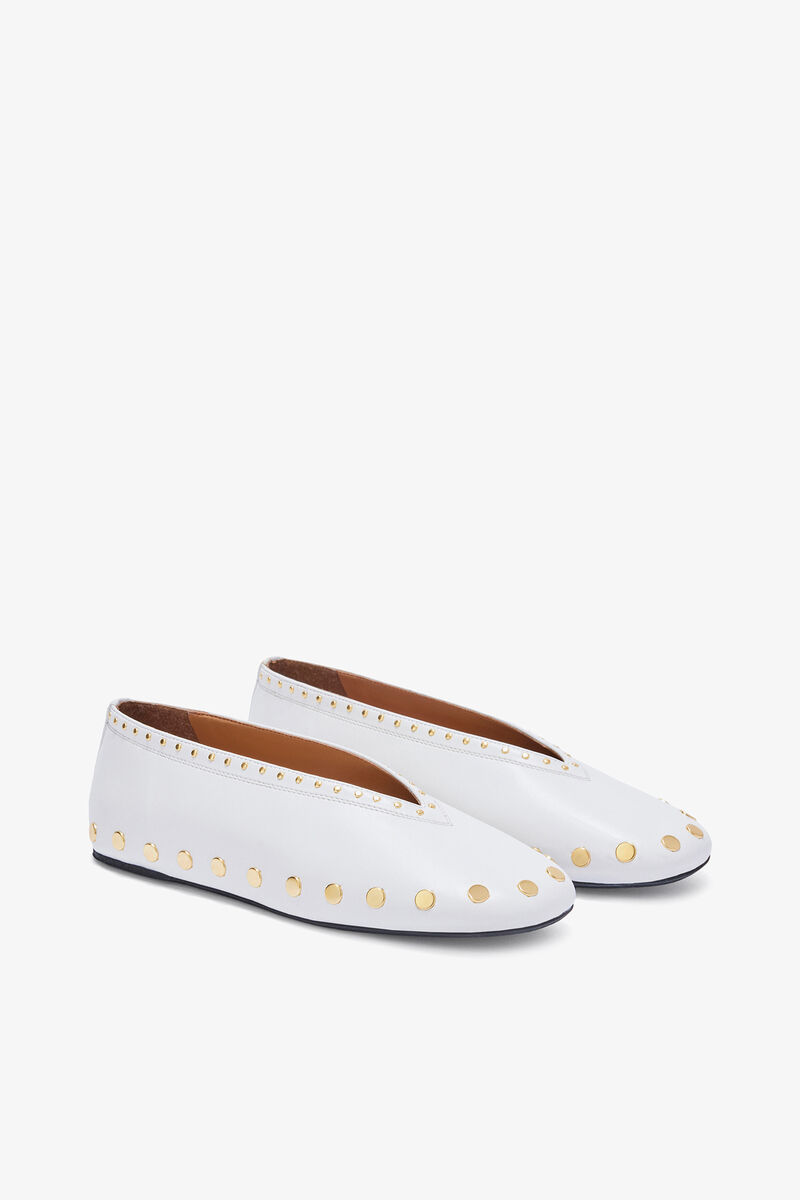 Jenny Ballerina in White, Cotton, in colour Egret - 2 - GANNI