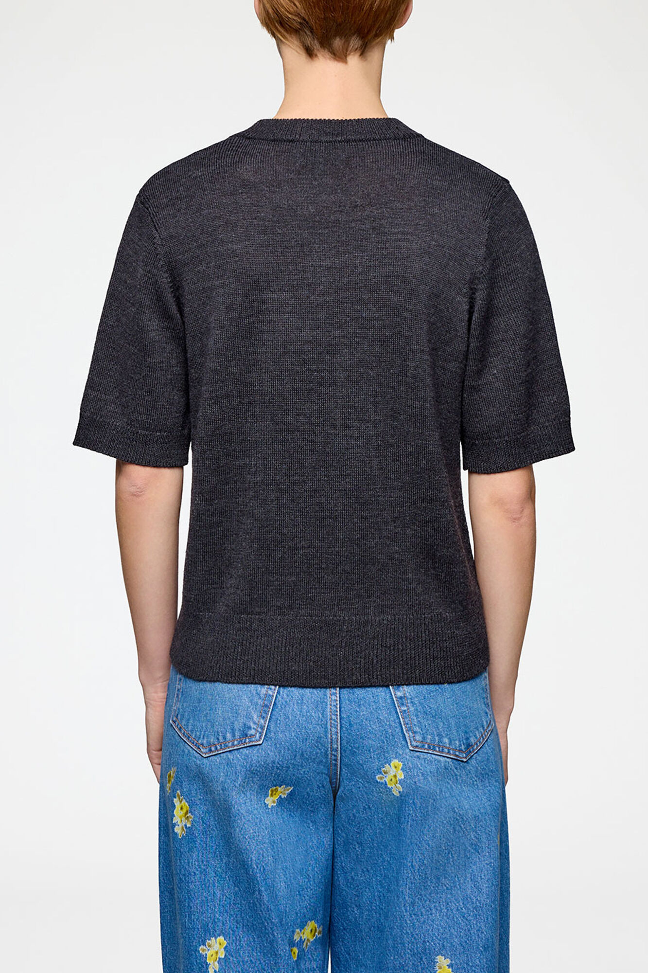 Tee in Merino, Wool, in colour Phantom - 2 - GANNI