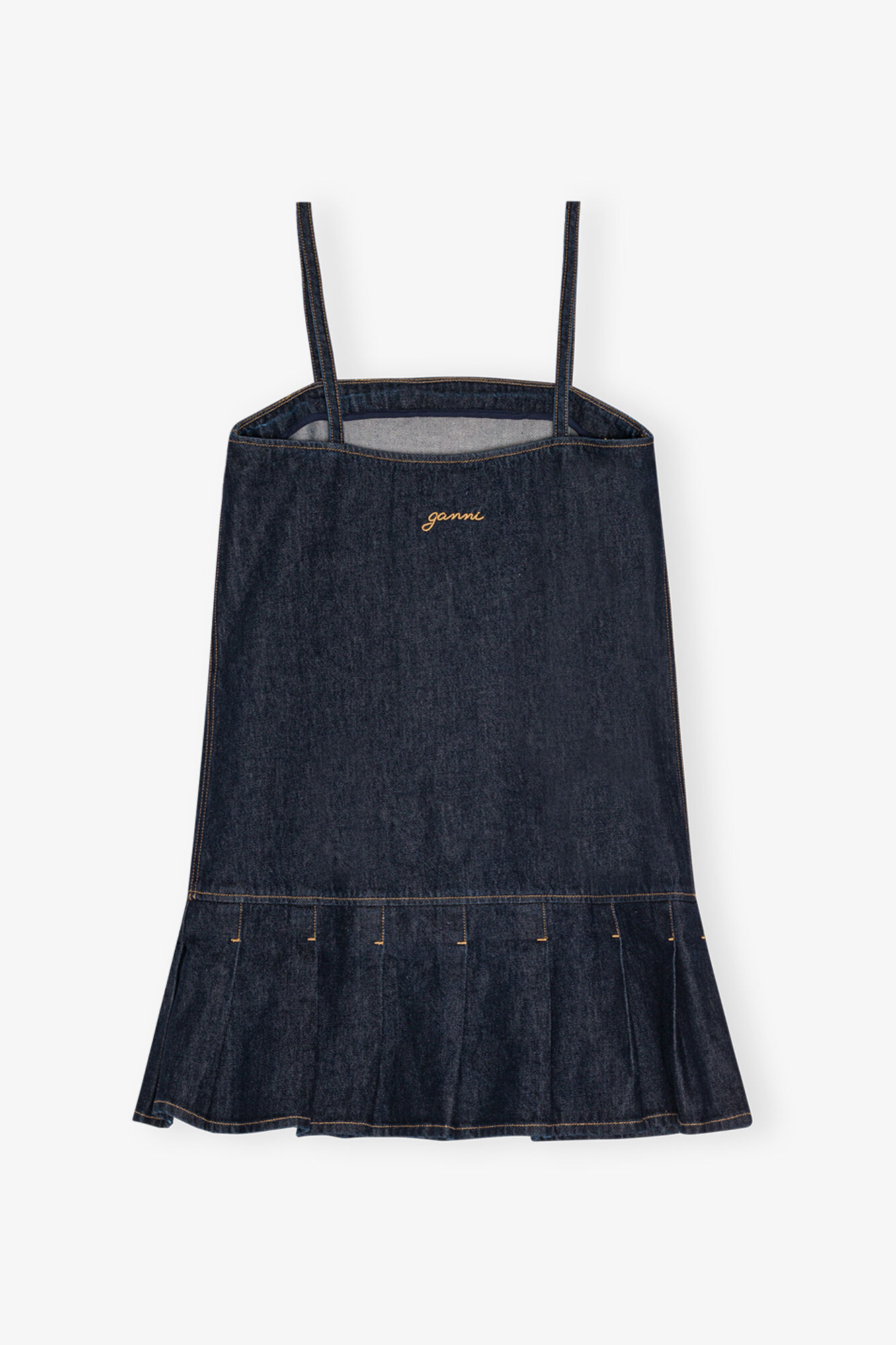 Denim Strap Mini klänning, Cotton, in colour Rinse - 2 - GANNI