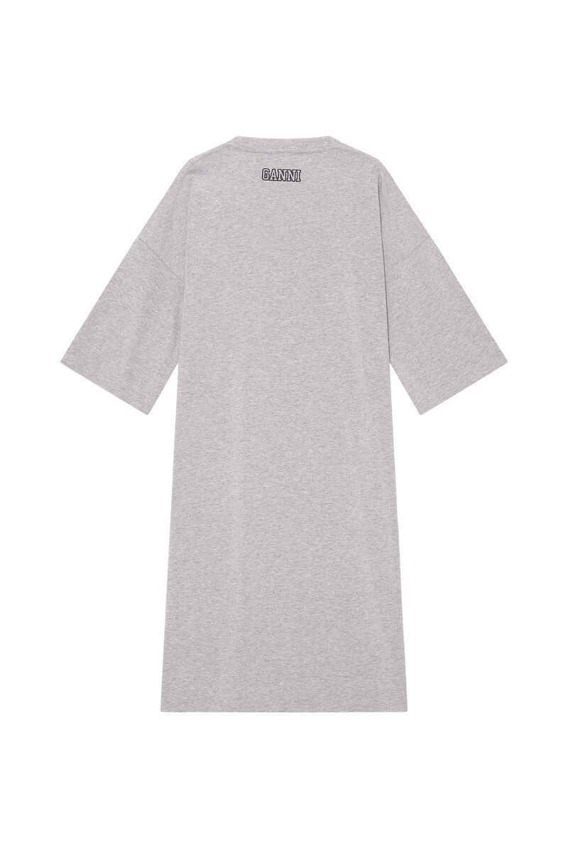 Software Jersey Relaxed T-Shirt Dress, Cotton, in colour Paloma Melange - 2 - GANNI