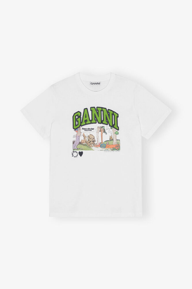 White Basic Jersey Poppy Relaxed T-shirt, Bright White