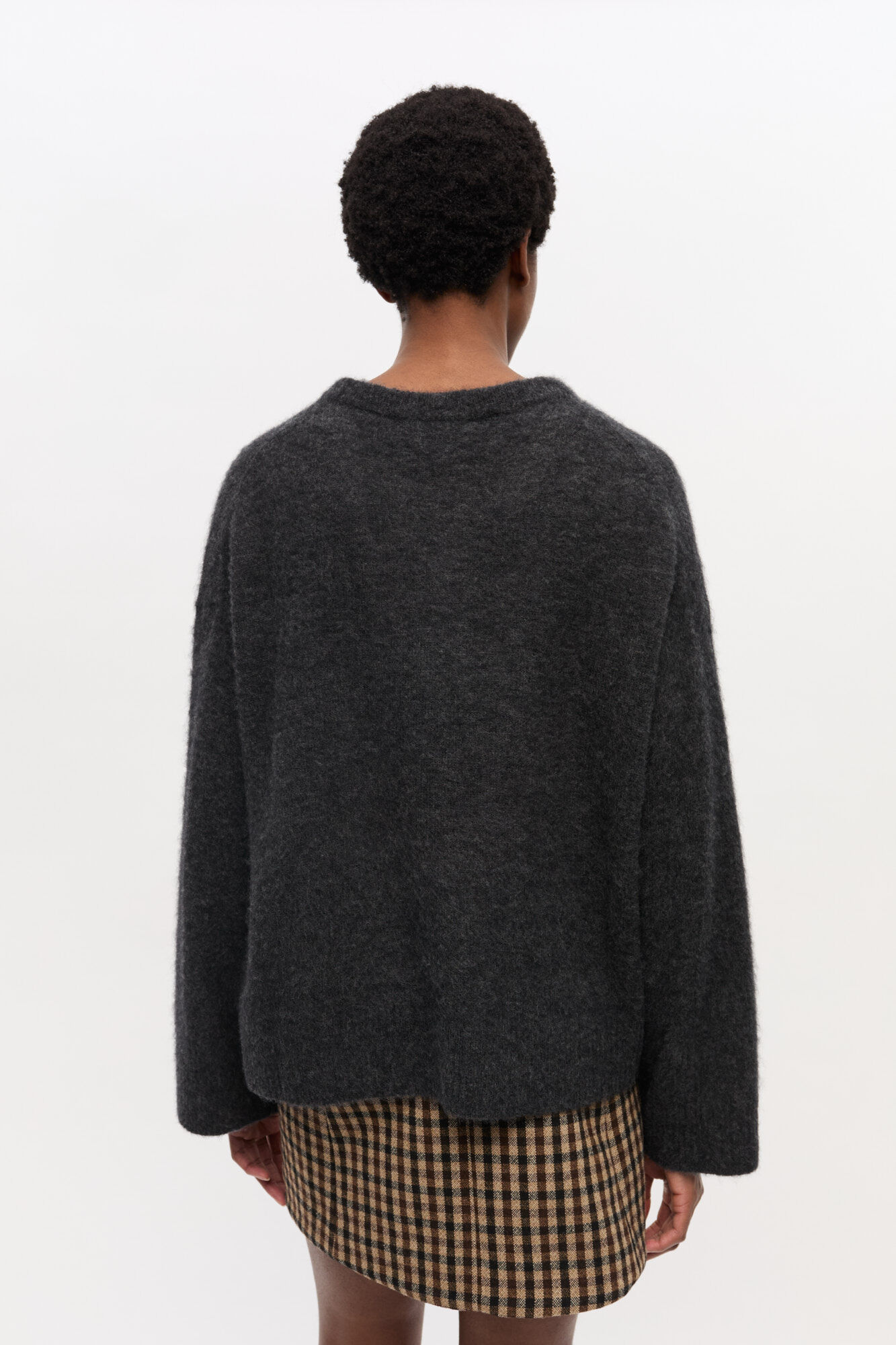 Black Banana Graphic Sweater, Alpaca, in colour Phantom - 3 - GANNI