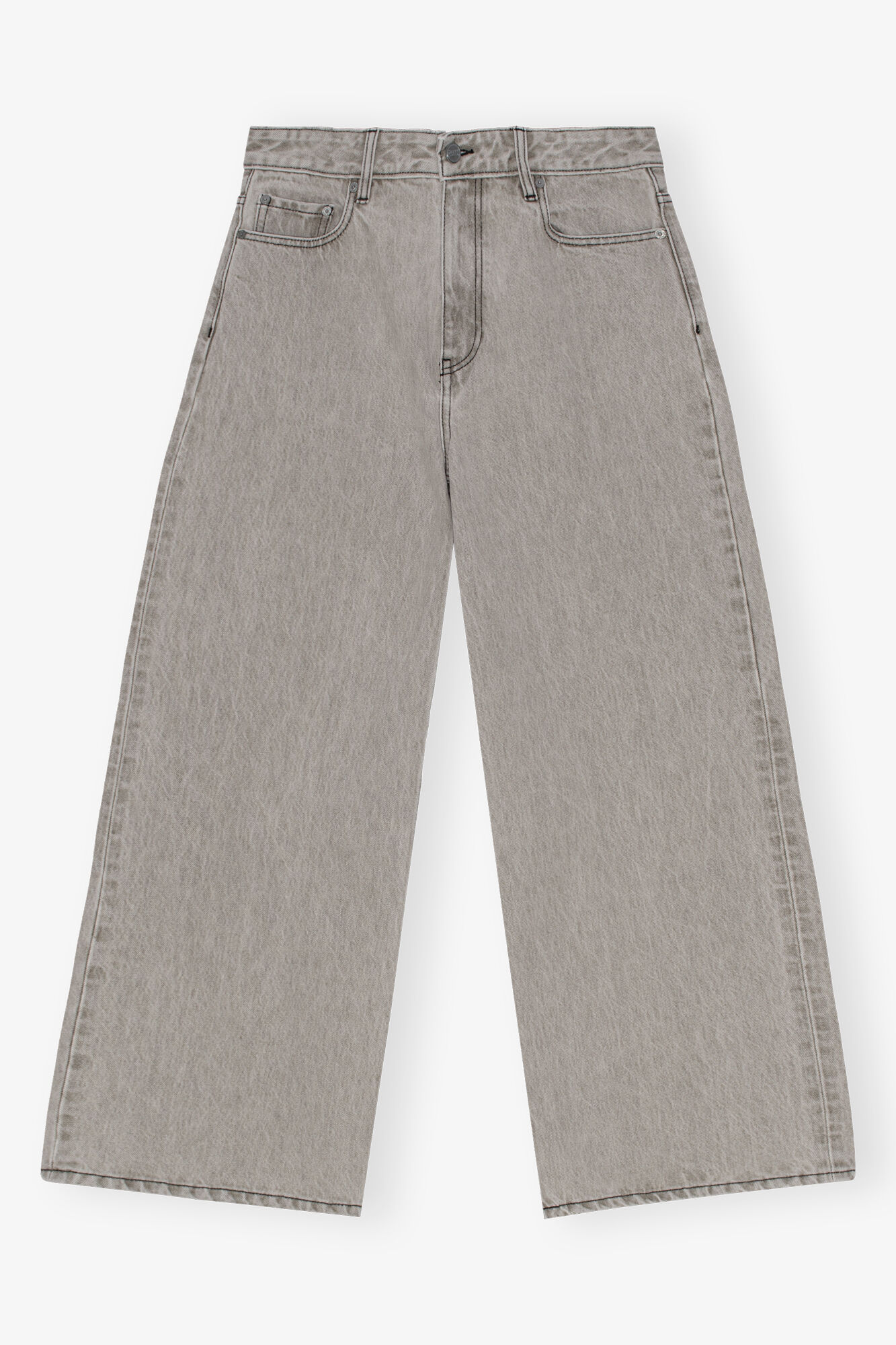 Grey Future Denim Wide Jeans, Organic Cotton, in colour Gray Quill - 1 - GANNI