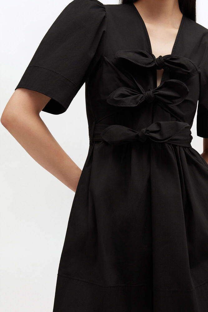 Cotton Mini Dress, Black