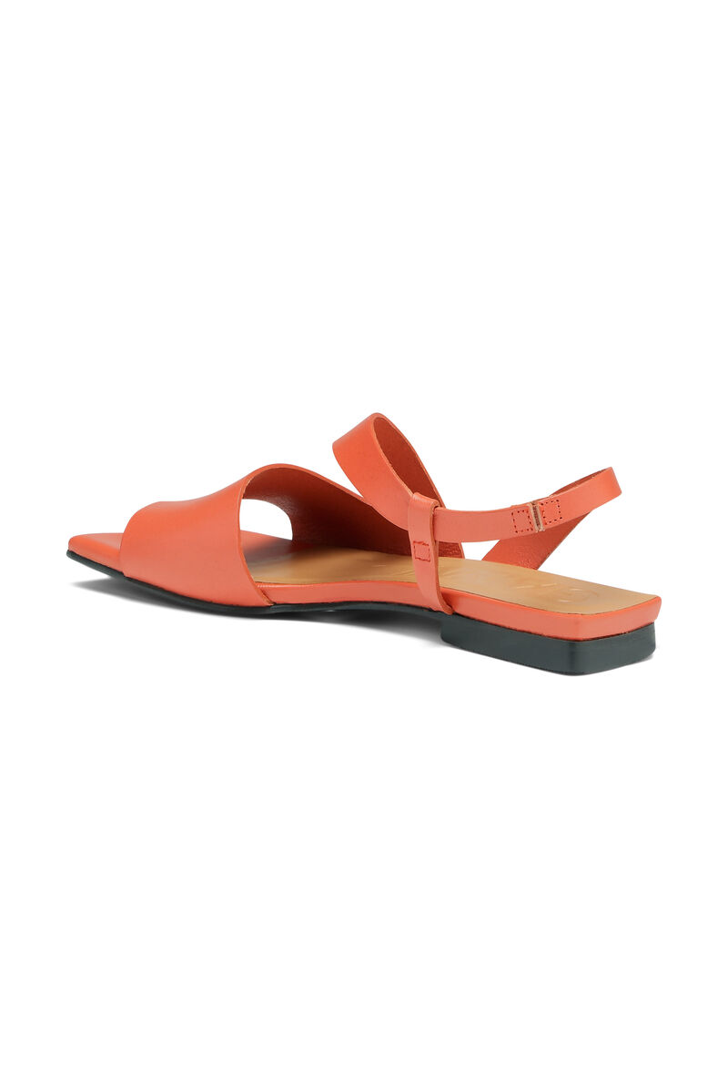 Strappy Sandals, Leather, in colour Paprika - 2 - GANNI