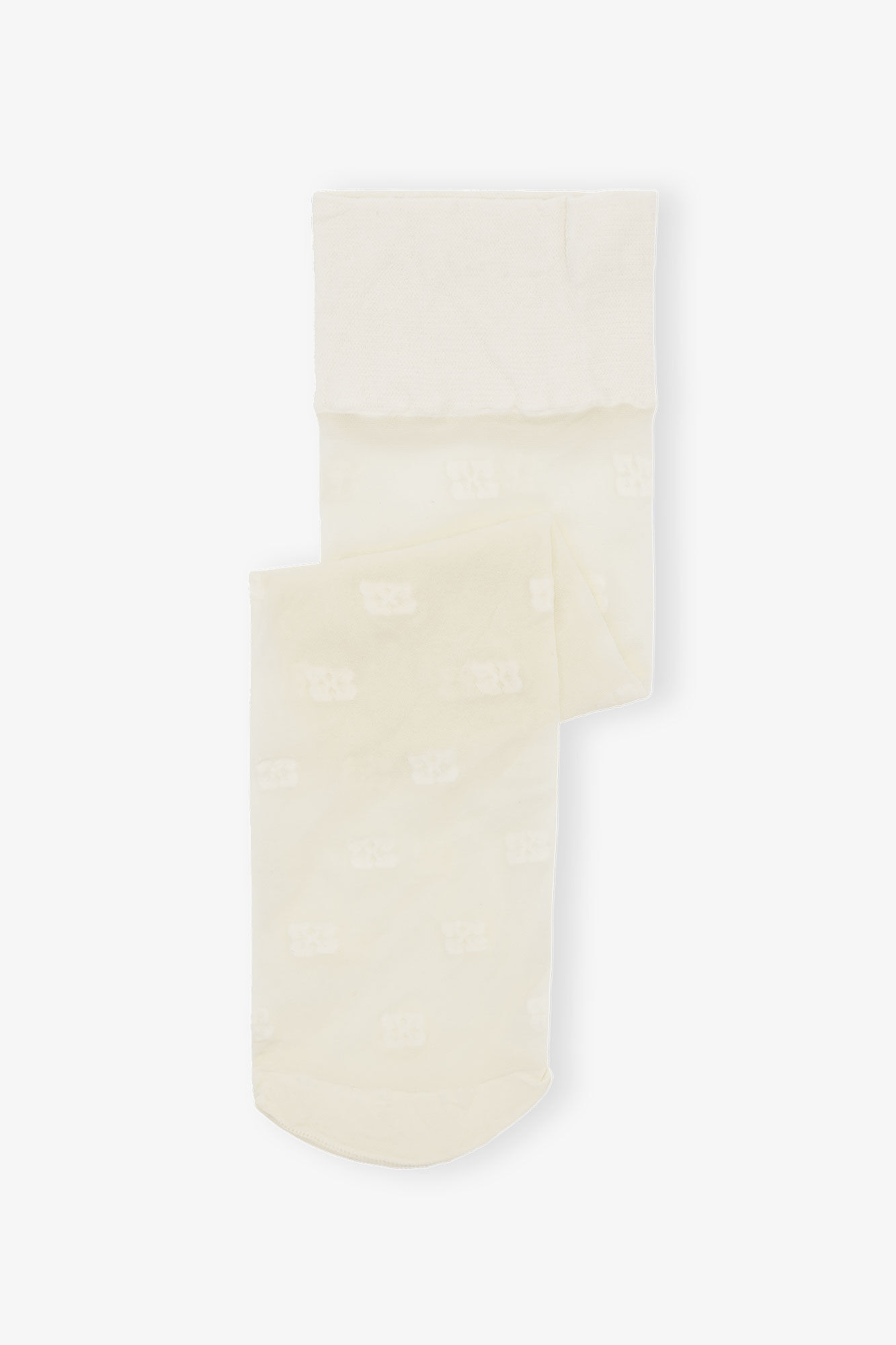 Ivory Butterfly Lace Socks, Elastane, in colour Egret - 1 - GANNI