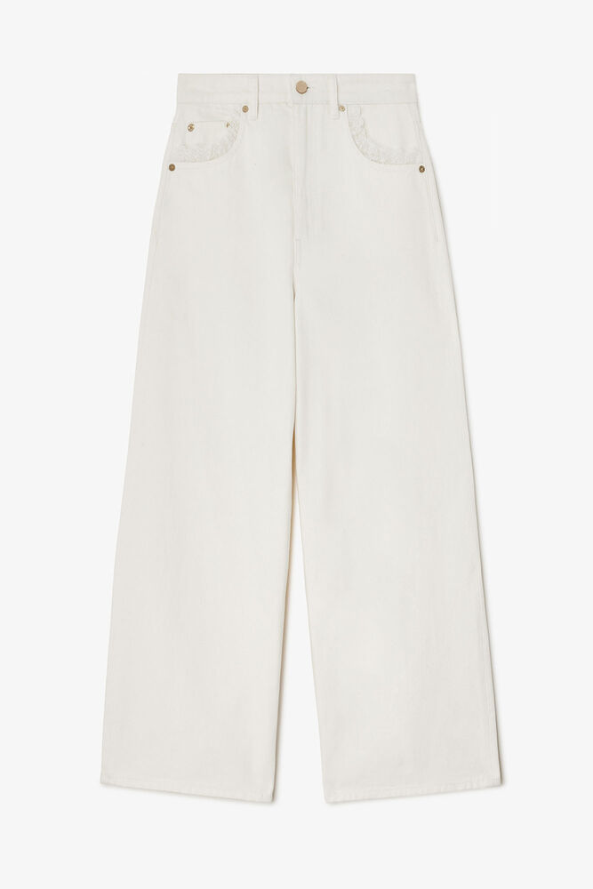 Lari Straight Jeans in White Denim, Bright White