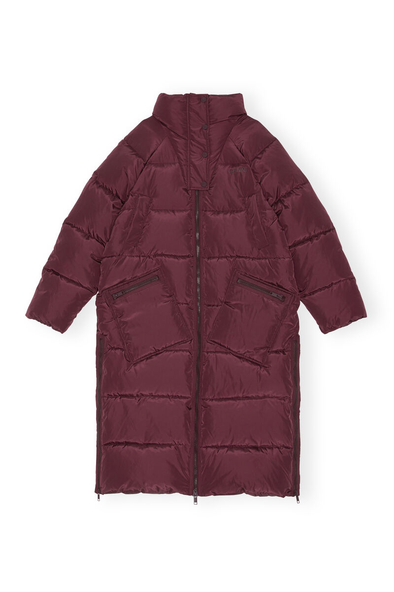Oversized Tech Puffer Coat, Recycled Polyester, in colour Port Royale - 1 - GANNI