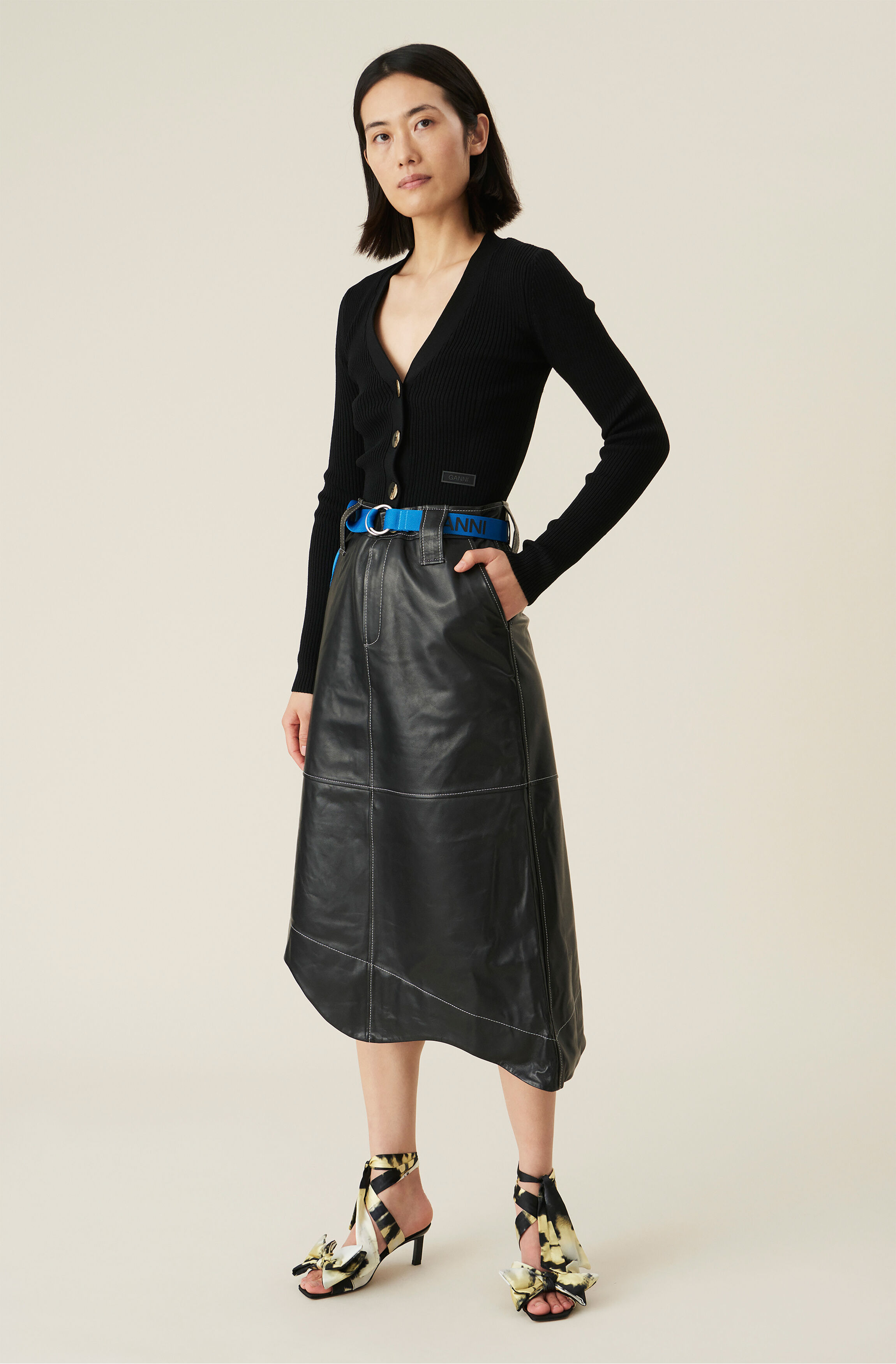 Melange Knit Cropped Cardigan | GANNI SE