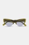 Cut Cat-Eye Sunglasses, Biodegradable Acetate, in colour Green Bay - 1 - GANNI