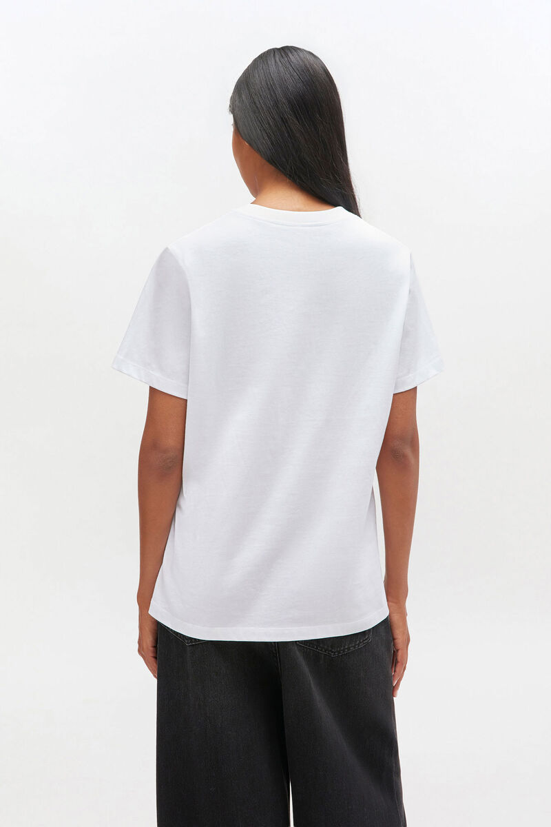 White Puppy T-shirt, Cotton, in colour Bright White - 3 - GANNI