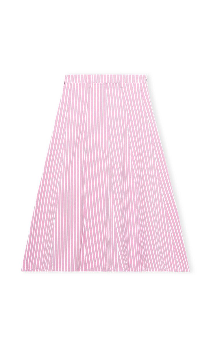 Denim Midi Skirt, Cotton, in colour Moonlight Mauve - 1 - GANNI