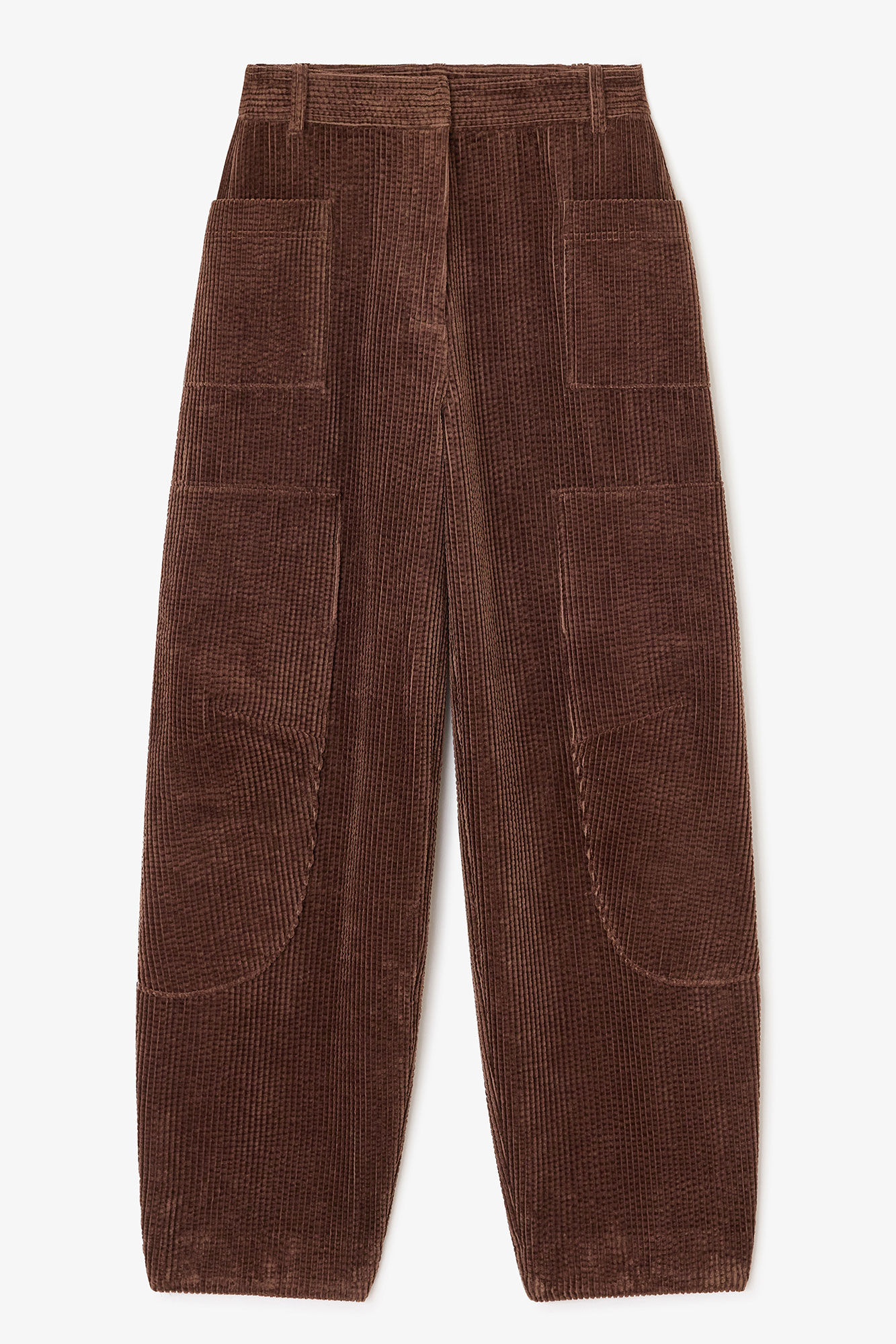 Brown Corduroy Pants, Cotton, in colour Chicory Coffee - 1 - GANNI