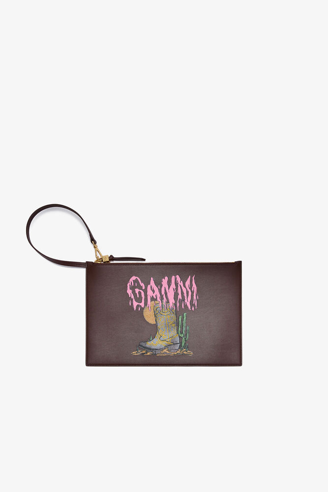 Flat Bou-veske med cowboystøvler, Chicory Coffee