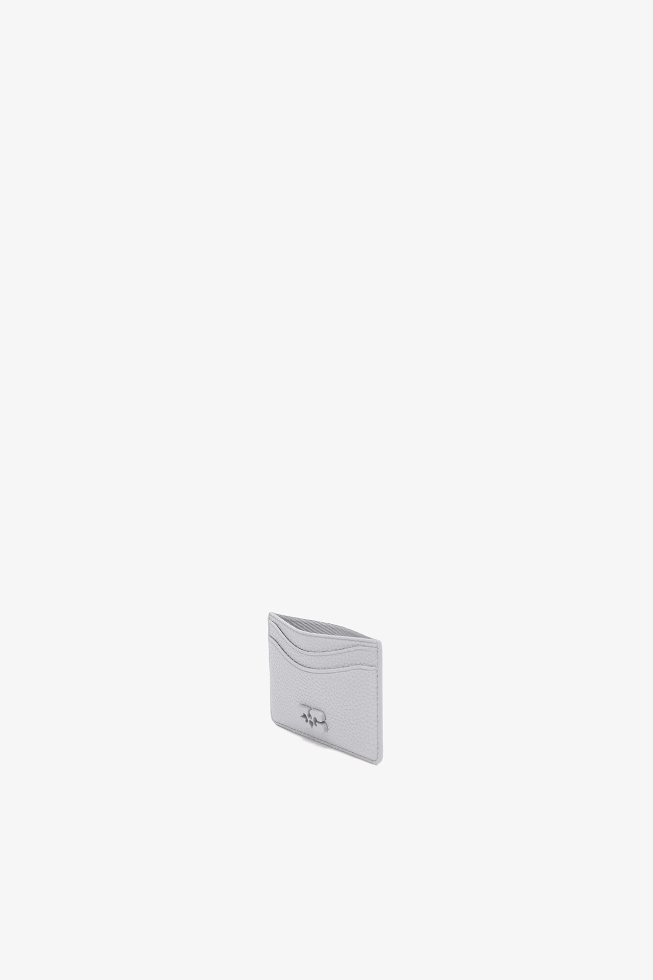 Bou Card Holder in Grained Grey, Recycled Polyester, in colour Quiet Gray - 3 - GANNI