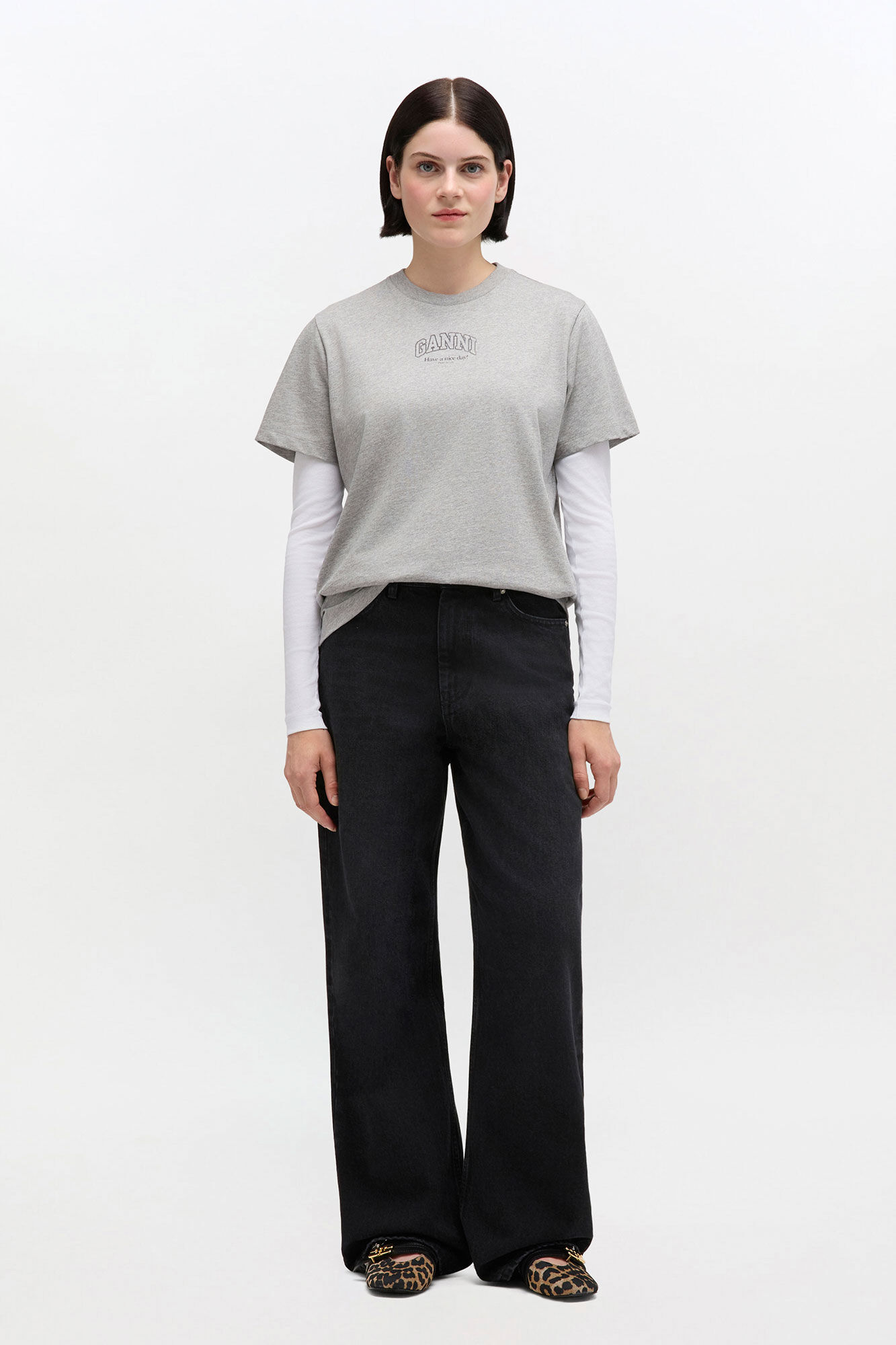 Black Izey Jeans, Organic Cotton, in colour Black Washed - 2 - GANNI