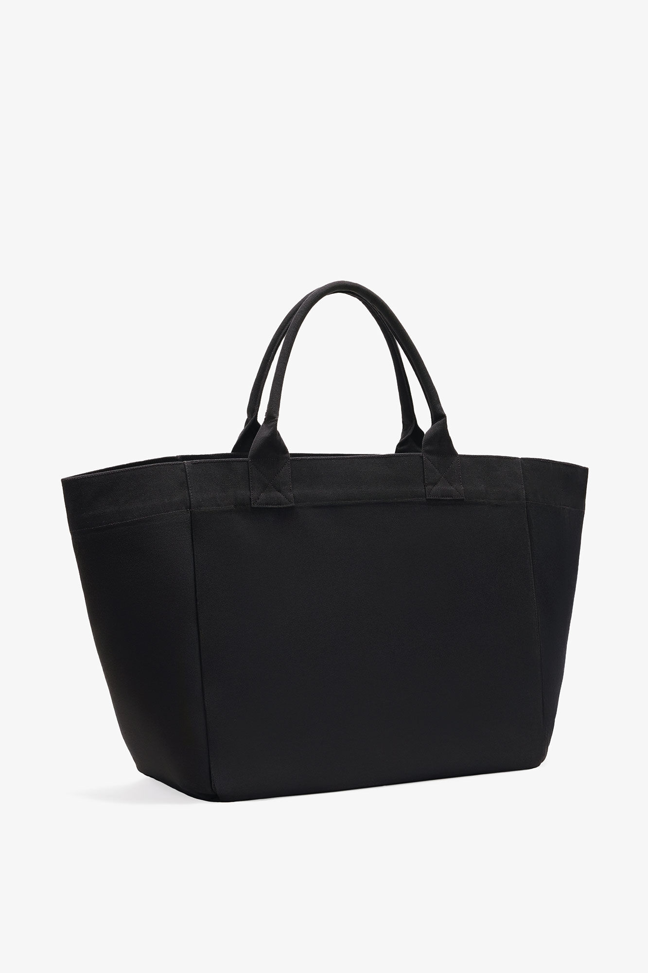 Black Puppy XXL Canvas Tote Bag, Recycled Cotton, in colour Phantom - 2 - GANNI